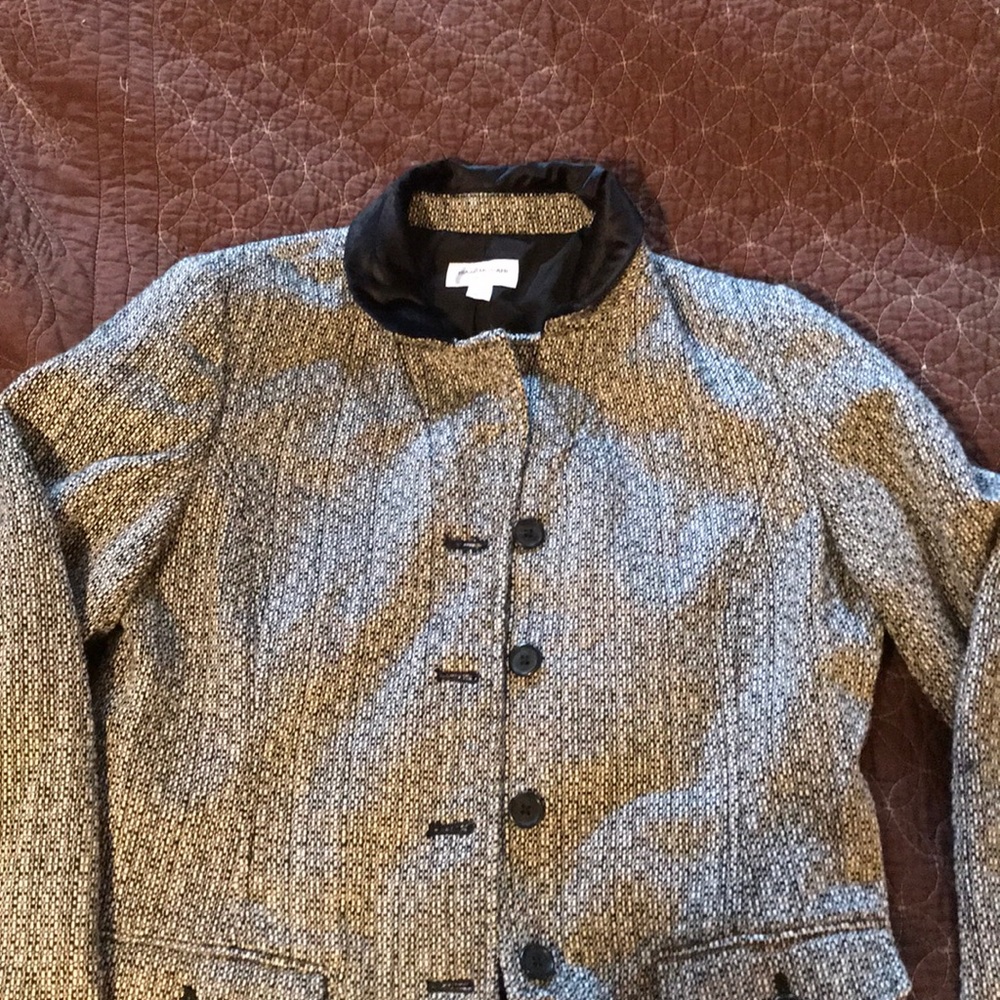 Blazer with faux velvet collar